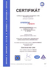 Certifikát ISO 9001: 2001